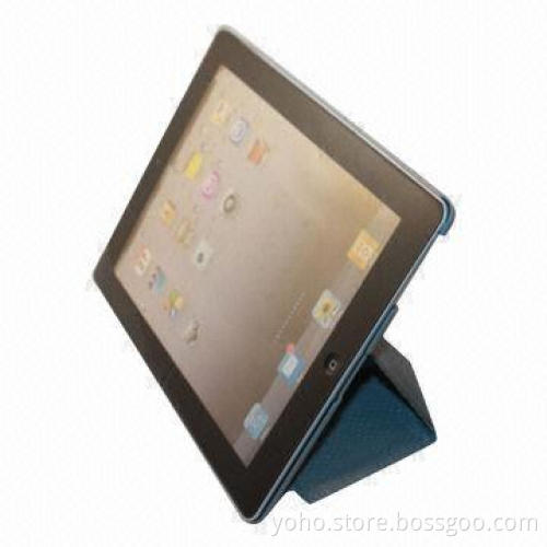 White Color Stand Leather Case with Multi-functional Different Degrees for New iPad, Magnetic Inside